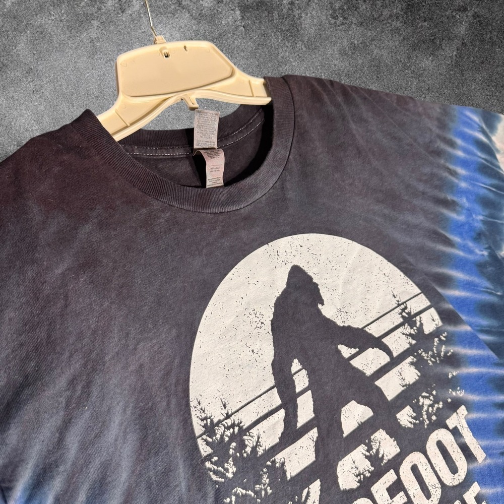 Bigfoot Saw Me Vermont Tie Dye T Shirt Cryptid Sasquatch Graphic Blue Black